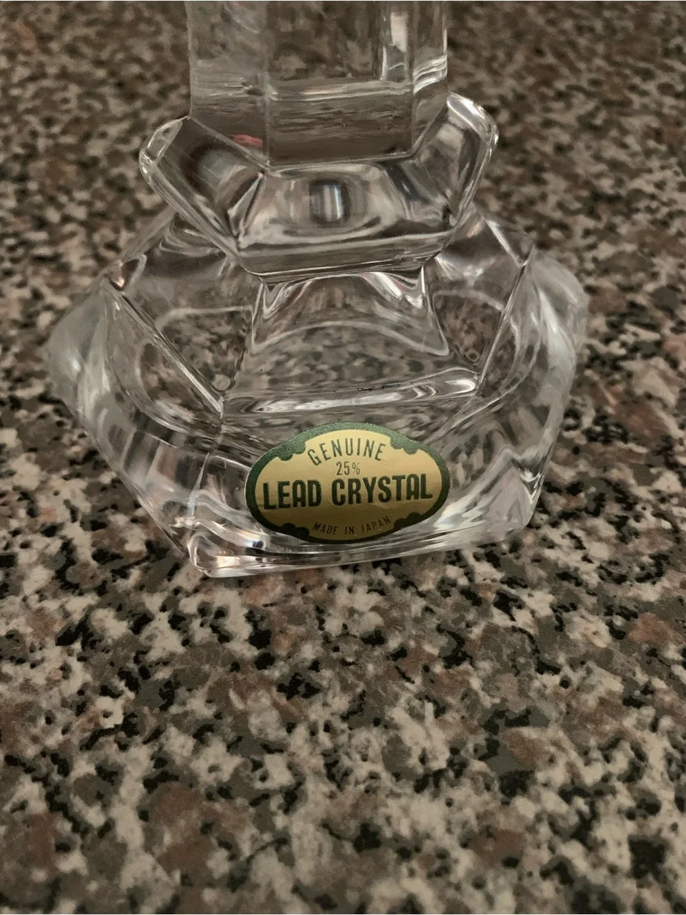 Pair Lead Crystal Tall Clear Candle Stick Holders